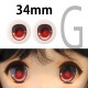【doll eyes】Anime Basic Eyes Iris G 34mm purple