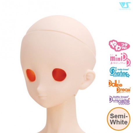 VOLKS DD Dollfie Dream Doll DDH-03 Eye Hole Open Soft Cover ver. Semi-White Color Cabeza